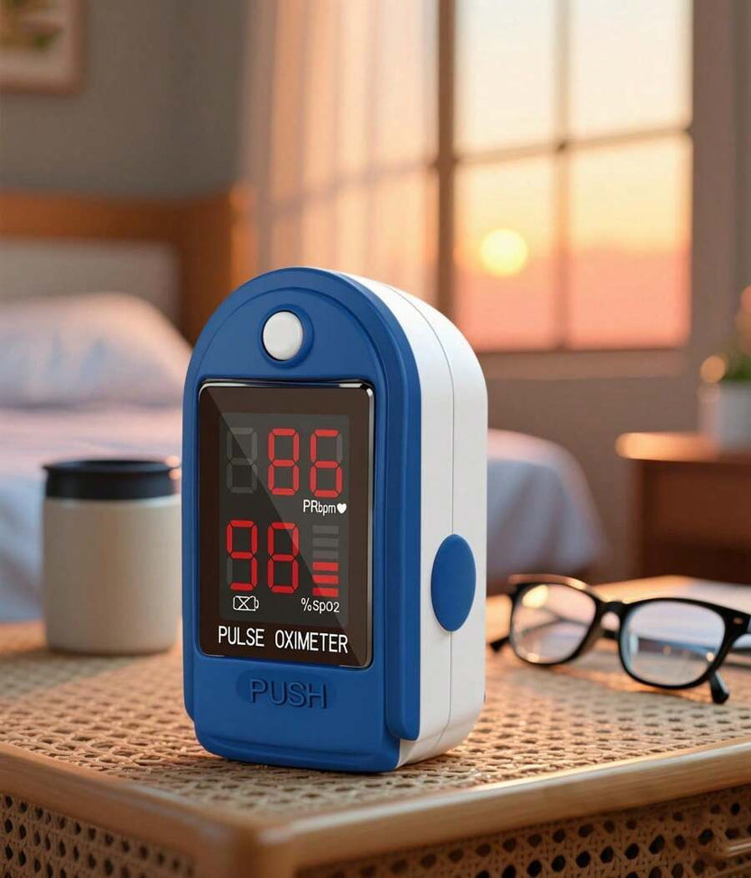 Fingertip Pulse Oximeter🔥 – Portable SpO2 & O2 Monitor for Home or Sport